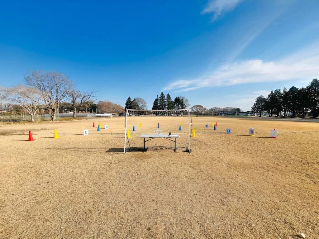 本日も天候は良好。ドローン飛行日和です。風速があった方が訓練には向いているのでしょうがこんな日もOK