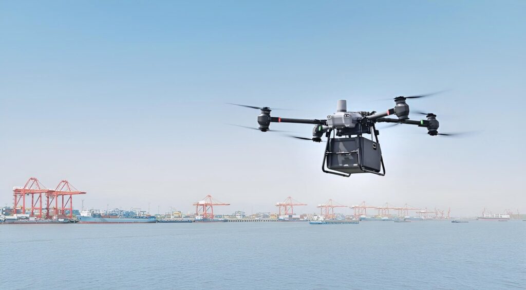 港湾物流で活用される大型物流ドローン|25kg限定変更対応産業用ドローン